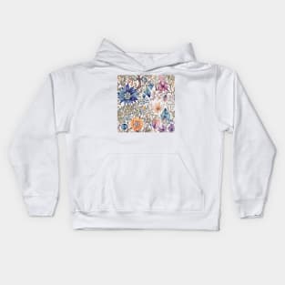 Botanical Bliss Watercolor Wildflowers V2 Kids Hoodie